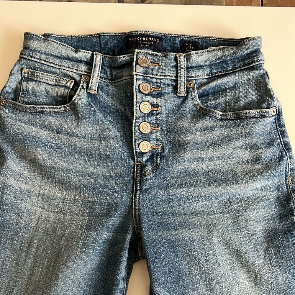 Lucky Brand Bridgette High Rise Button Fly Skinny Jeans 6 28 - Picture 3 of 9